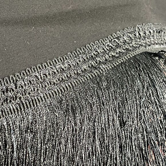 Bobi Los Angeles Black Fringe Mini Skirt High Waist Cocktail Party Skirt Women - Picture 7 of 10